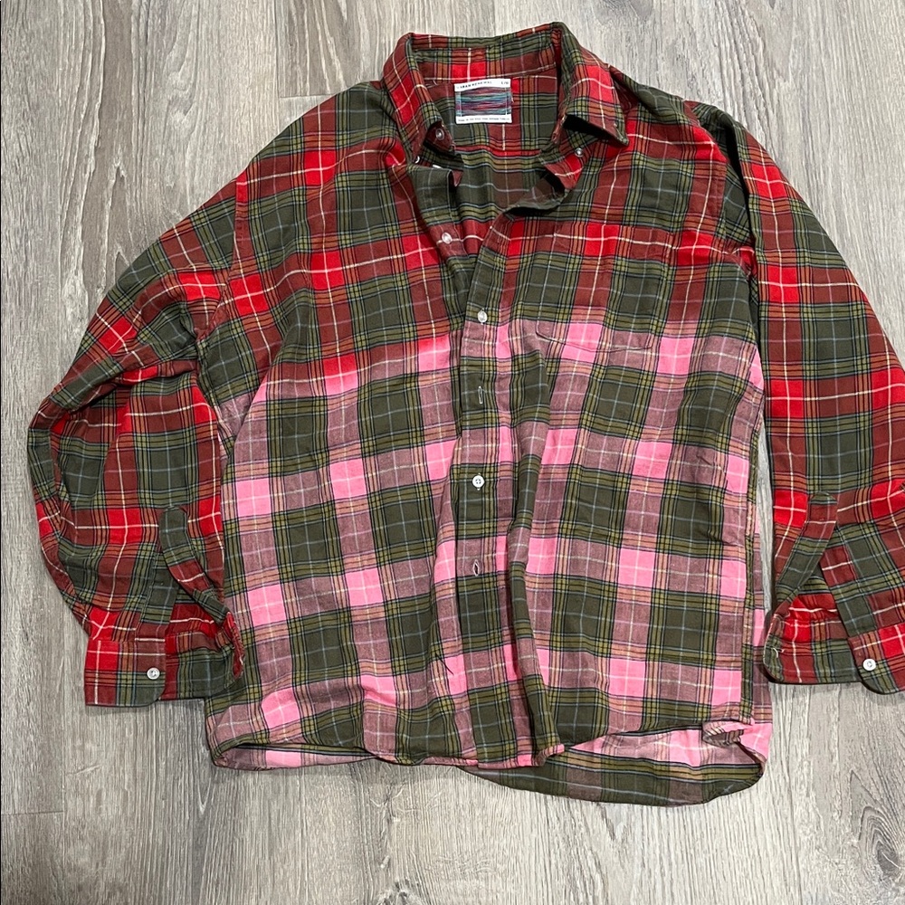Urban Renewal Red and Green Plaid Shirt